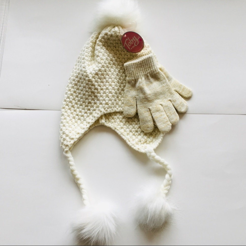 New! Toby & Me Metallic Hat & Gloves Set